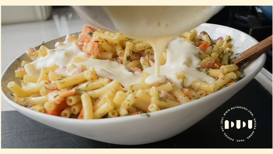 Delicious Macaroni Salad with Bolu and Rose Harissa Spice blends