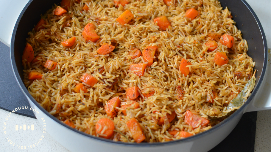 Tastiest Carrot Rice  recipe with Rose Harissa & Dzolof blend