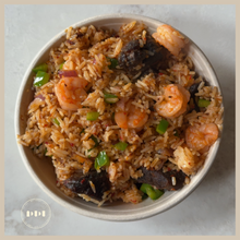 Load image into Gallery viewer, Goat Asun &amp; Prawns Coconut Rice Stir fry