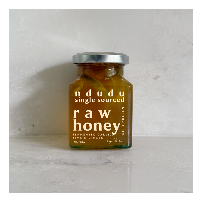 Fermented Garlic, Lime & Ginger Raw Honey