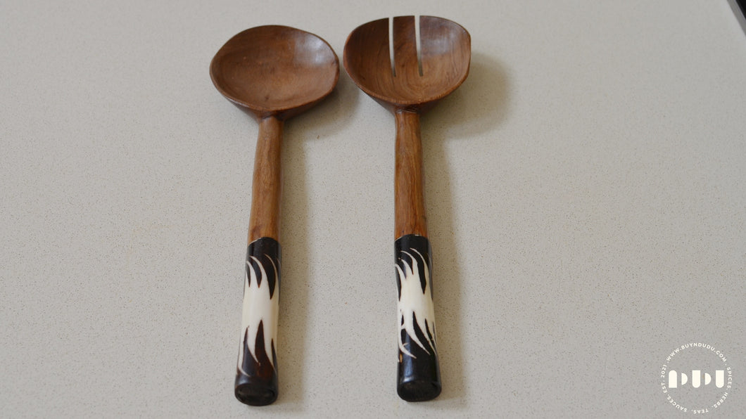Olive Wood Salad serving Set of 2
