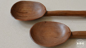 Olive Wood Salad serving Set of 2
