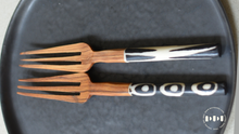 Load image into Gallery viewer, Olive Wood &amp; Carved Bone Picnic Fork